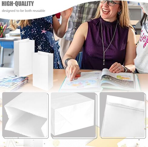 JOHOUSE 50PCS Small Brown Paper Bags,3.5x2.2x7 inches Kraft Paper Bags Mini Snack Bag Party Bag Treat Bag for Baby Shower Wedding Party Favors DIY Wrapping. in Saudi Arabia