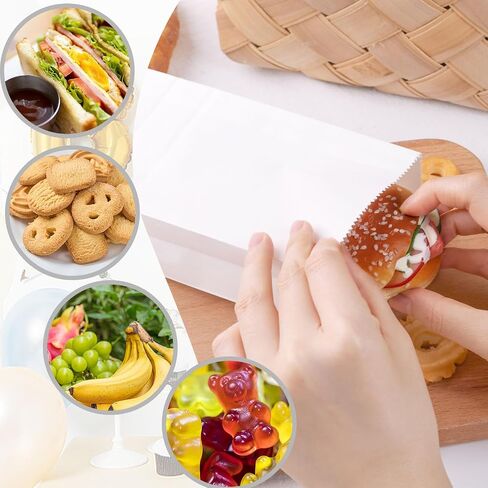 JOHOUSE 50PCS Small Brown Paper Bags,3.5x2.2x7 inches Kraft Paper Bags Mini Snack Bag Party Bag Treat Bag for Baby Shower Wedding Party Favors DIY Wrapping. in Saudi Arabia