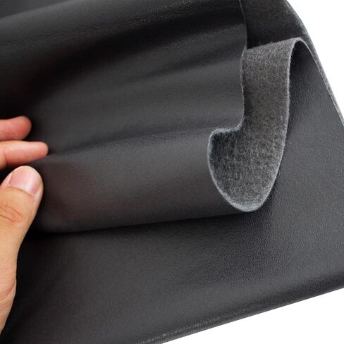 Leathaire Fabric, 57.8'' x 40'' (147cm x 100cm) Faux Leather, Waterproof, Abrasion and Scratch Resistant Texture Leathaire Fabric,1.1 mm Upholstery (Black) in Saudi Arabia