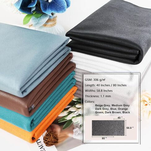 Leathaire Fabric, 57.8'' x 40'' (147cm x 100cm) Faux Leather, Waterproof, Abrasion and Scratch Resistant Texture Leathaire Fabric,1.1 mm Upholstery (Black) in Saudi Arabia