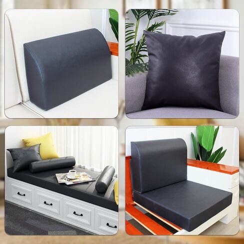 Leathaire Fabric, 57.8'' x 40'' (147cm x 100cm) Faux Leather, Waterproof, Abrasion and Scratch Resistant Texture Leathaire Fabric,1.1 mm Upholstery (Black) in Saudi Arabia