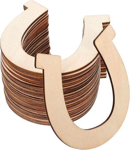 Tofficu 48pcs Horseshoe Chips Wood Hanging Ornament Unfinished Wooden Horse Cutouts Unfinished Horseshoes Cutouts Cowboy Arts and Crafts for Horseshoe Cutouts Graffiti Child Toy Set in Saudi Arabia
