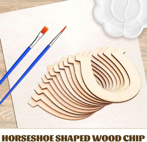 Tofficu 48pcs Horseshoe Chips Wood Hanging Ornament Unfinished Wooden Horse Cutouts Unfinished Horseshoes Cutouts Cowboy Arts and Crafts for Horseshoe Cutouts Graffiti Child Toy Set in Saudi Arabia