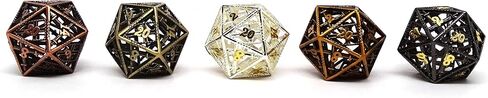 Hollow Dice of Devine Retribution - Metal Polyhedral Dice with Swords and Shields Design (Legendary Silver D20) in Saudi Arabia