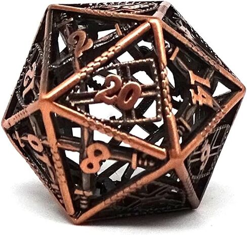 Hollow Dice of Devine Retribution - Metal Polyhedral Dice with Swords and Shields Design (Legendary Silver D20) in Saudi Arabia