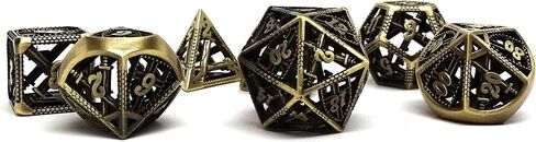 Hollow Dice of Devine Retribution - Metal Polyhedral Dice with Swords and Shields Design (Legendary Silver D20) in Saudi Arabia