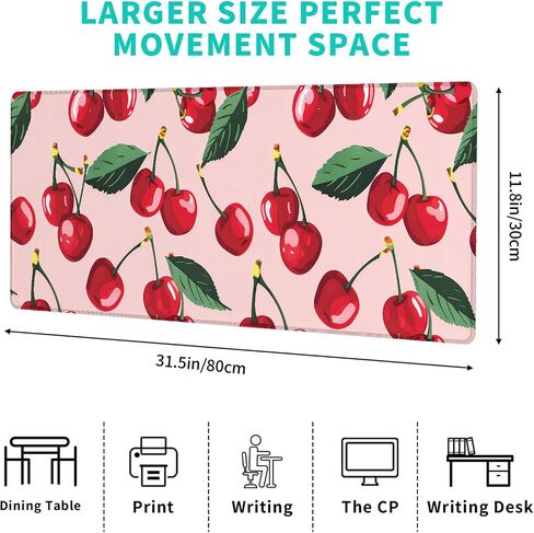 لوحة فأر ألعاب نضرة ملونة-12 × 31.5 بوصة حصيرة مكتب مطاطية غير قابلة للانزلاق مع تصميم مصنع نابض بالحياة-موسباد ممتد كبير لمكتب منزل-Deskmat Gifts for Nature Plant Decor in Kuwait