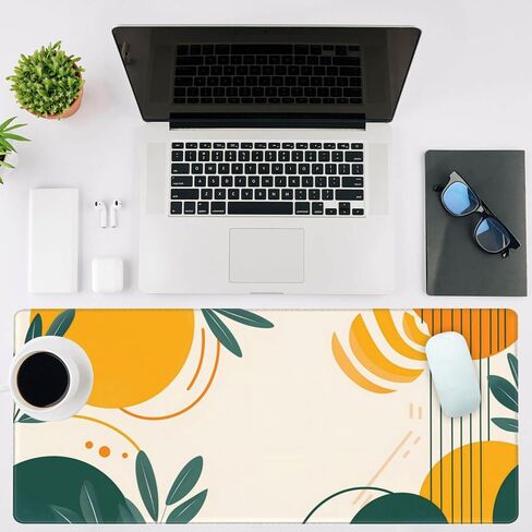 Mouse Pad Large Abstract Hexagonal Neon Non-Slip Game Desk Mat with Stitched Edge Laptop Keyboard Desk Pad for Work Home Gaming (35.4 x 15.7 Inches) in Saudi Arabia