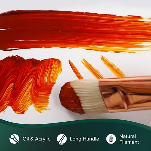 Silver Brush Limited 1003-10 Grand Prix Filbert Paintrush للطلاء الزيتي ، الحجم 10 ، مقبض طويل in Kuwait