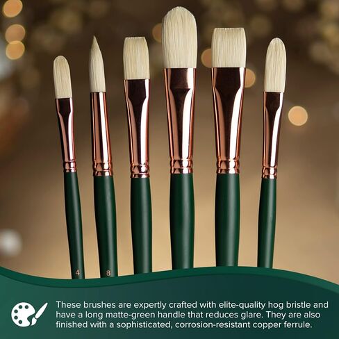 Silver Brush Limited 1003-10 Grand Prix Filbert Paintrush للطلاء الزيتي ، الحجم 10 ، مقبض طويل in Kuwait
