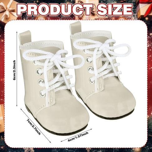 Bencailor 3 Pairs 18 Inch Doll Boot Shoes 2.3" Lace-up Ankle Doll, Simple in Kuwait