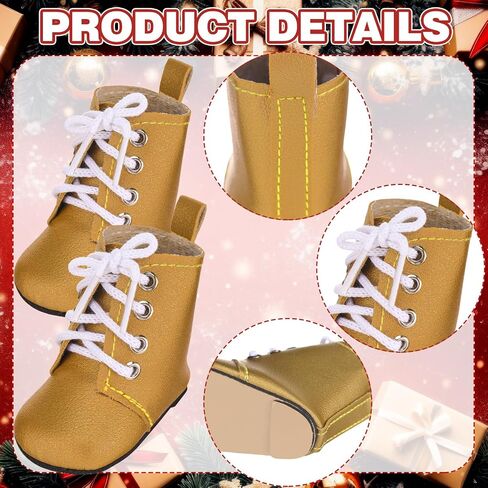 Bencailor 3 Pairs 18 Inch Doll Boot Shoes 2.3" Lace-up Ankle Doll, Simple in Kuwait