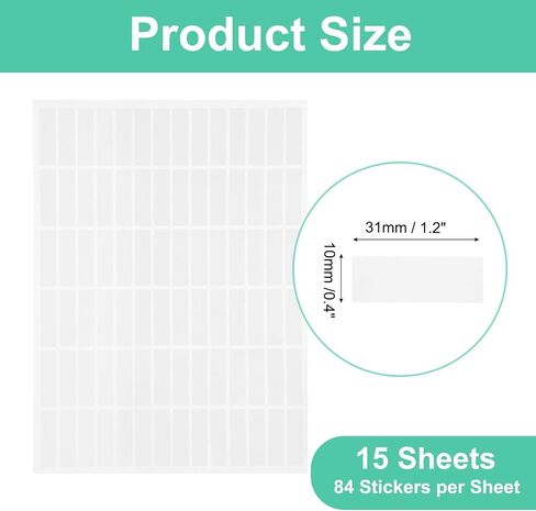 MECCANIXITY 15 Sheets Barcode Label 0.8 x 0.4 inch Printable Laser and Inkjet Labels Address Labels for Copier Mailing Shipping Labels File Folders Envelopes, 112 Per Page, 1680 Labels in Kuwait