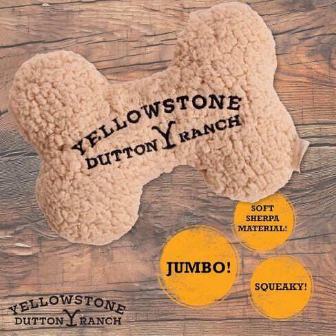 Official Yellowstone Merchandise | Large Plush Bone Shaped Toy for Dogs | Soft, Squeaky, Durable Toys from Dutton Ranch in Saudi Arabia