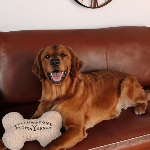 Official Yellowstone Merchandise | Large Plush Bone Shaped Toy for Dogs | Soft, Squeaky, Durable Toys from Dutton Ranch in Saudi Arabia