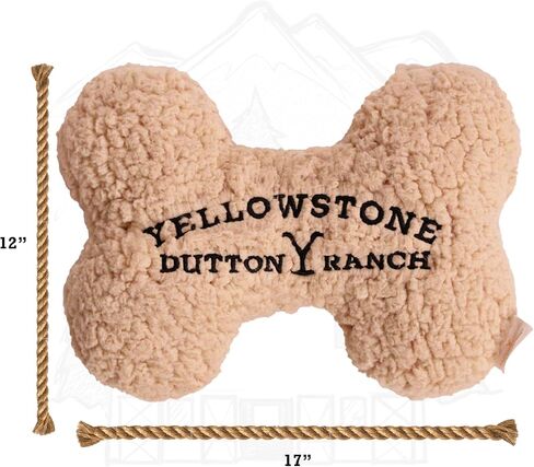 Official Yellowstone Merchandise | Large Plush Bone Shaped Toy for Dogs | Soft, Squeaky, Durable Toys from Dutton Ranch in Saudi Arabia