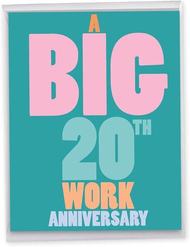 NobleWorks - 20th Work Anniversary Card Jumbo (8.5 x 11 Inch) - Big Notecard for Employee Anniversaries, 20 Years - Years at Work 20 J9140MAG-WA in Saudi Arabia