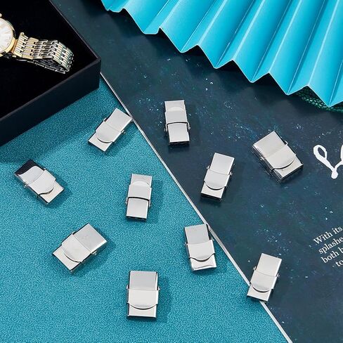 DICOSMETIC Stainless Steel Watch Buckle Watch Band Clasps Replacement Rectangle Watch Buckles Locking Clasps for Watch Making in Kuwait