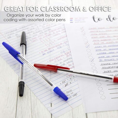BAZIC Pure Assorted Color Stick Pen (12/Pack) in Saudi Arabia