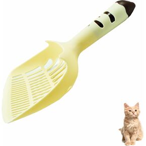 Durable Plastic Cat Litter Scoop - Easy Clean Kitty Litter Box Pooper Scooper for Effortless Waste Removal(Grey)