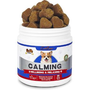 Calming Chews for Dogs, Stress Relief & Relaxation Support, Natural Ingredients for Separation, Barking, Vet Visits, Thunderstorms, Sleep Aid, Chicken Flavor, 90 Count