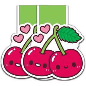 (2Pcs) Cute Cherry Magnetic Bookmark Book Page Markers Gift for Reading Lover Nerd Book Addict Bookish Reader Student Teacher Office Stationery - Size 2.8"x2.3" When Folded