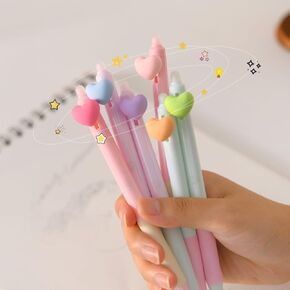 Retractable Erasable Gel Pens Clicker, Blue Ink 0.5mm Fine Point, Smooth Writing for Journaling Note Taking, Cute Office School Supplies, Pack of 6pcs