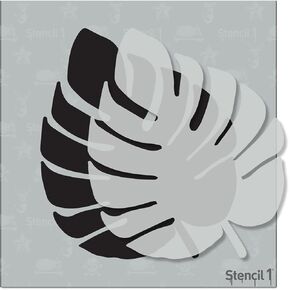 Stencil1 Monstera Tropical Leaf Durable Quality Reusable Stencils for Painting - Create Stencil Crafts and Decor - Decor on Walls Fabric & Furniture Recyclable Art Craft - 5.75" x 6"