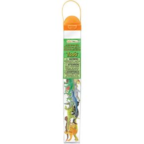 Safari Ltd. Carnivorous Dinosaurs TOOB - Set of 12 Mini Figurines Featuring T-Rex, Spinosaurus, Utahraptor, Allosaurus, Pteranodon, & More - Educational Toy Figures for Boys, Girls & Kids Ages 3+