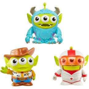 Mattel Toy Story 4 Alien Remix 3-Pack Duke Caboom, Sulley & Woody 3-in Mashup Character Figures in a Pizza Box Package, Toy Story 4 Movie Collector Toys, Gift Ages 6 Years & Up