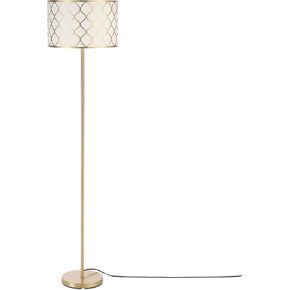 Globe Electric 65787 Kinsley 65" Floor Lamp, Matte Brass, Metal Mesh Over Cotton Shade