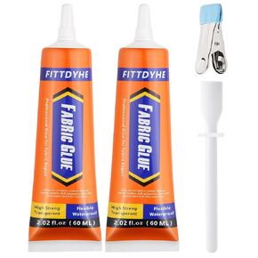 3Pcs Fabric Glue Permanent, 60 ML Washable Clear Clothing Glue, Super Fabric Glue for Rhinestones, Patches, Clothes, Denim, Leather, Polyester, Fabrics, Doll Repair, Flannel, Cotton
