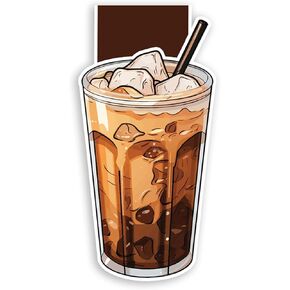 (2Pcs) Milk Coffee Iced Magnetic Bookmark Book Page Markers Gift for Reading Lover Nerd Book Addict Bookish Reader Student Teacher Office Stationery - Size 3"x1.5" When Folded