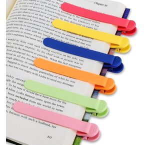 6Pcs Follow as You Read Bookmark, Bookmarks for Women, Men, Book Lovers, Page Markers for Students Teachers Reading, No Hassle to Turn The Page, Silicone Book Mark Clip