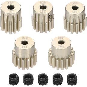5Pcs 32P Pinion Gear Set 12T 13T 14T 15T 16T for 3.175 mm Shaft Aluminium Alloy Pinion Gear with Screws for RC Motor