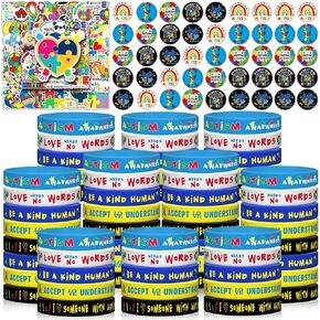 160 Pcs Suicide Awareness Set Including 50 Suicide Awareness Bracelets 50 Suicide Awareness Prevention Badges 60 Suicide Awareness Stickers for Inspirational Favors Charity Supplies