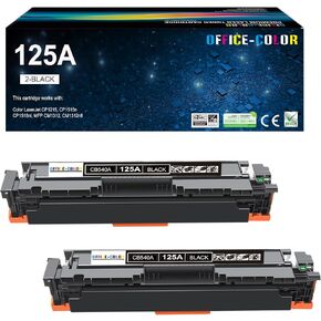 125A Black Toner Cartridges Replacement for HP 125A CB540A for Color Laserjet CM1312 MFP Series,Color Laserjet CP1215, CP1515, CP1518 Series Printer Ink (2 Pack)