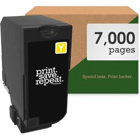 Print.Save.Repeat. Lexmark 74C1SY0 Yellow Toner Cartridge for CS720, CS725, CX725 Laser Printer [7,000 Pages]