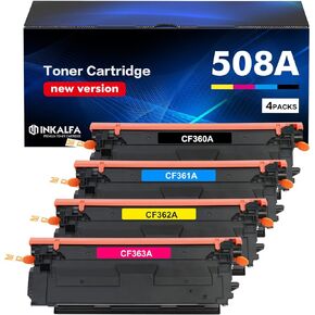 M553 508A Toner Cartridge Set 4-Pack: 508X Toner Compatible Replacement for HP 508A 508X CF360A CF361A CF362A CF363A for HP Enterprise M553 M553dn M577 M553X M553N Printer Ink (New Version-BK/C/Y/M)
