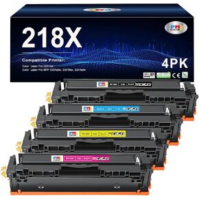 218X Toner Cartridges - 4 Pack (no chip) High-Capacity Replacement for HP 218X W2180X Color Pro MFP 3301fdw 3301cdw 3301sdw 3201dw Printer Ink (Black,Cyan,Magenta,Yellow)
