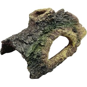 Smoothedo-Pets Aquarium Decoration Cave Resin Hollow Tree Trunk Ornament Bettas House Cave Wood House Fish Tank Hideout for Betta Cichlid Shrimp Reptile Turtle (Small)