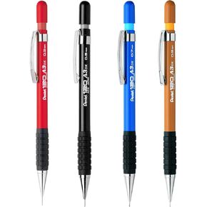 Pentel 120 DX Mechanical Pencil - Automatic ، صياغة قلم رصاص قابلة لإعادة الملء - 1 من كل حجم - حزمة من 4-0.3 مم/0.5 مم/0.7 مم/0.9 ملم