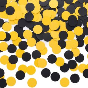 MOWO Glitter Confetti Circles Wedding Party Decor and Table Decor 1.2’’ in Diameter (glitter gold,black,200pc)