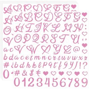 820 PCS 10 Sheets Valentines Day Stickers Vinyl Gold ALPHANUMIRIC DOPERSIONS ISSIVE LOSTER NUMBER SYMBORY HEART LABEL FOR DIY Crafts Decor