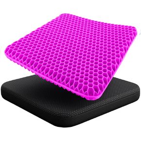 EcoNour Gel Seat Cushion for Long Sitting (Large & Thick) - Pressure Relief Honeycomb Cushion for Back, Sciatica, Coccyx, Hip & Tailbone Pain | Cushion for Office Chair pad, Wheelchair & Car
