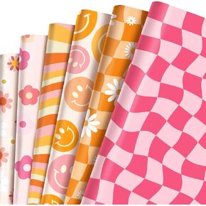 jajajuegos boho daisy ورقة التغليف مجموعة 12 ورقة رجعية زهرة ورقة التغليف ورقة 4 تصميم بوهيمي ديزي ورقة لالتقاط عيد ميلاد العطلة DIY الحرف 20 'x 27' ''