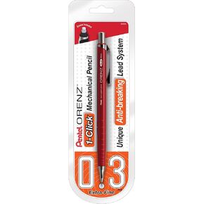 Pentel® Orenz Mechanical Pencil, B Lead, 0.3 mm, Red Barrel