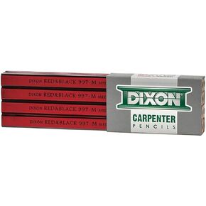 Dixon 19972 Oriole Woodcase Flat Carpenter's Pencil Medium Red Dozen