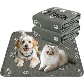 Enmaipet Reusable Puppy Training Pads, 2 Pack Washable Pee Pads for Dogs, Puppy Pee Pad for Dogs, Waterproof Non Slip Absorbent and Leakproof for Crate, Playpen, Bed, Sofa, 18"x 24" (Green)