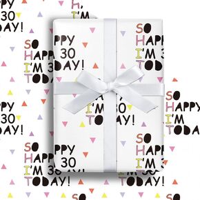 LeZakaa 22nd Birthday Wrapping Paper Roll, Pink SO HAPPY I'M 22 TODAY!, for Age 22 Girls, Women, Adults, Friends Birthday Holiday Party Gift Wrap Mini Roll, 17 inches x 16.4 Feet (23.2 sq.ft.)